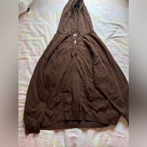 Hollister, Size XL, Oversized Brown Zip Up